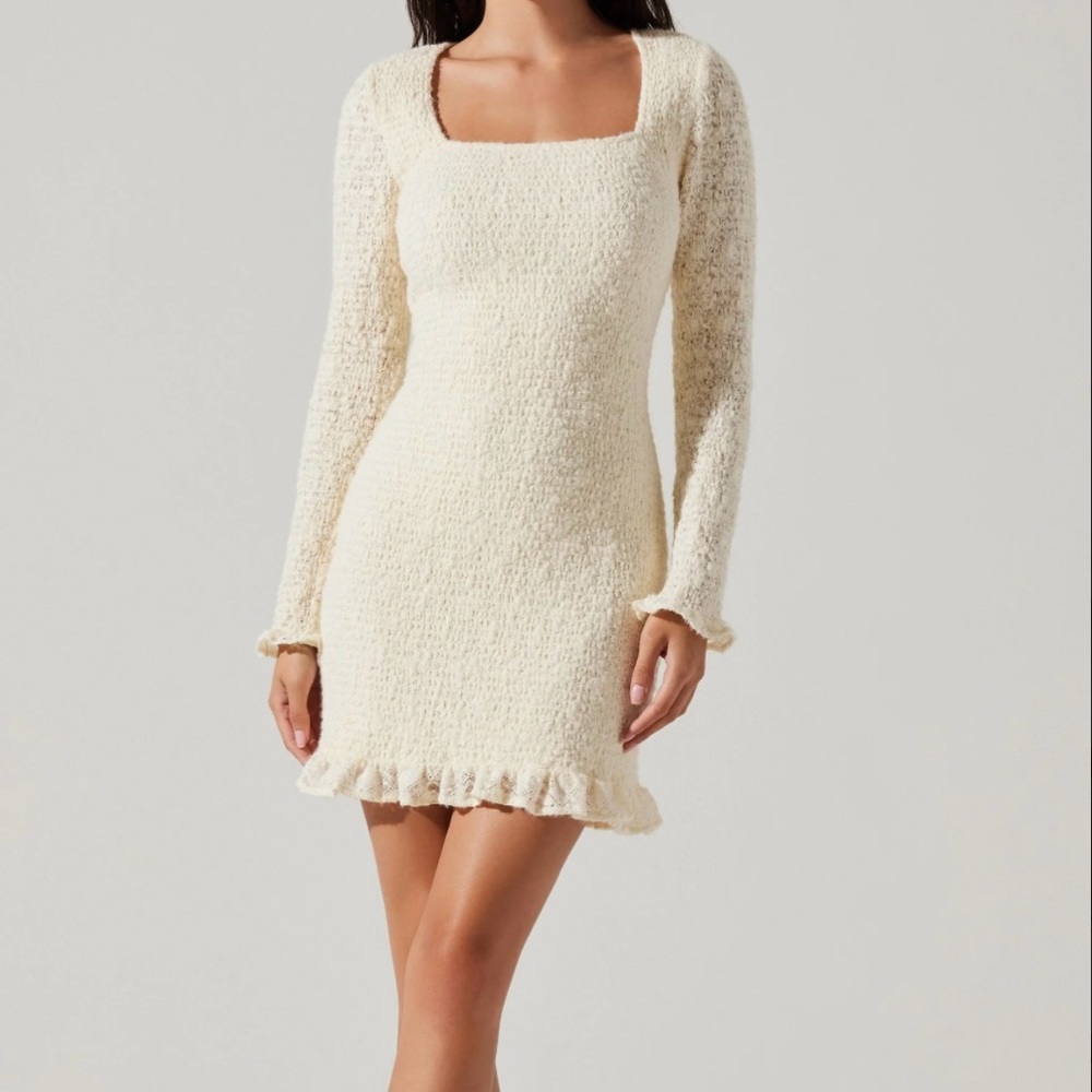 Smocked Square Neck Mini Dress